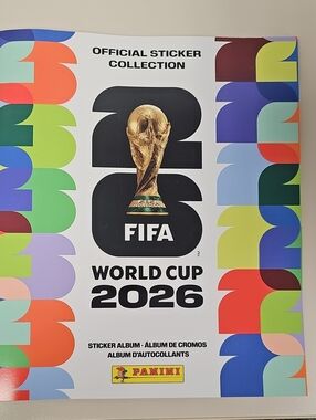 Panini World Cup 2026 Sticker Album — Gold Trophy with Multicolor Accents